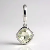 Cavill - Zilveren hanger met 2,62 ct groene amethist - 925 Sterling zilver - Antiek kussenslijpsel - Braziliaanse edelsteen elegant & uniek
