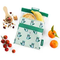 Roll'Eat Snack'n'Go Wasbeer - Herbruikbaar Boterhamzakje en Snackverpakking - Sluiting met klittenband - BPA-vrij - Waterdichte binnenlaag - Wasbaar tot 60°C