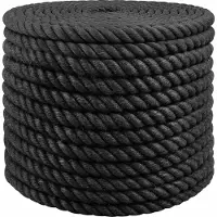 vidaXL Jute Touw 20 Zwart 100% Tossa jute
