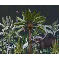 Karo-art 400cm X 280cm - Fotobehang - Dieren in de Jungle, premium print, inclusief behanglijm