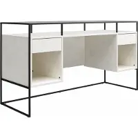 Notio Living Camley-Bureau - 2-laden - Glas/Grijs MDF