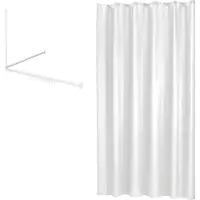 Sealskin Douchegordijnstangset Met Douchegordijn Easy Roll Wit 90 x 90 x 90 cm - 180 x 200 cm
