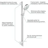 CASA39 Rainshower SmartActive 150 douchestangset, 3 straalpatronen, douchestang 90 cm
