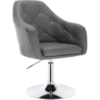 OEM Barkruk Keke Elroy - Industrial Donkergrijs - Barkrukken set van 1 - Barstoel Kruk - Barstoelen met rugleuning - Keukenstoel - In hoogte verstelbaar - Kunstleer