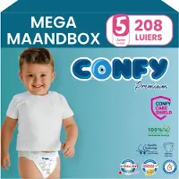Confy Premium - Luiers Maat 5 (11-18kg) - 208 Luiers - Mega MaandBox
