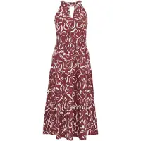 We fashion Jurk beige / donkerrood / wit