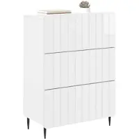 vidaXL Ladekast Hoogglans Wit 66 x 34,5 x 92 cm Bewerkt hout