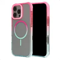 Selencia Gradient Backcover met MagSafe voor de Apple iPhone 16 Pro Max - Roze / Blauw