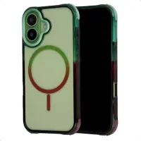 Selencia Gradient Backcover met MagSafe voor de Apple iPhone 17 - Groen / Bruin