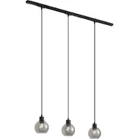 QAZQA Modern railsysteem zwart met 3 hanglampen 1-fase - Iconic Lava