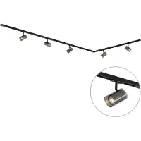 QAZQA Modern railsysteem zwart met 5 spots 1-fase - Iconic Lloyd