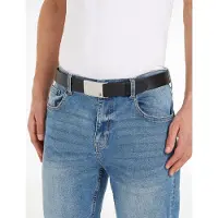Tommy Hilfiger Riem 'Plaque' zwart / zilver
