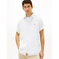 Tommy Hilfiger Heren Overhemden Tjm Reg Seersuckr Ptrn Shirt Ext - Lichtblauw - Maat XL