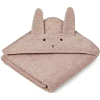 Liewood Albert badcape handdoek met capuchon 70x70 cm Rabbit rose