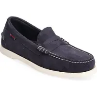 Sebago Heren Dan Boot Leren Loafers marine (43), Leer, Blauw, Plat, Geen, Casual, Marineblauw 7111MSW