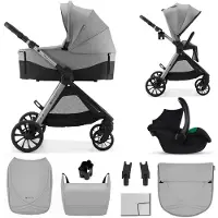 Kinderkraft VESTO 2 – 3-in-1 kinderwagen – Memory buttons – Opvouwbaar met zitting 2 richtingen – Vering op alle wielen – Grijs