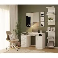 CARUNO Moderne hoge boekenkast met 6 planken - Ruime opbergruimte | Kleur: Wit | Maat: 35x180x30 cm
