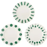 Bloomingville Linora borden groen Ø28cm set van 3 stuks