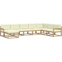 vidaXL Buiten bank set 8 pcs Wit en crèmekleurig