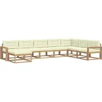 vidaXL Buiten bank set 8 pcs Wit en crèmekleurig