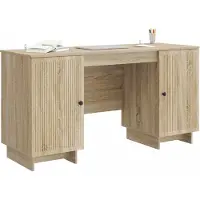 vidaXL Bureau Sonoma Eiken Bewerkt hout 142,5 x 50 x 75 cm