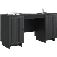 vidaXL Bureau Zwart Bewerkt hout 142,5 x 50 x 75 cm