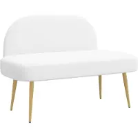 vidaXL Gevuld bankje met rugleuning Wit 110 x 60 x 76 cm