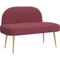vidaXL Gevuld bankje met rugleuning Wijnrood 110 x 60 x 76 cm