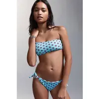 MANGO TEENS one shoulder bikini lichtblauw/donkerrood Meisjes Polyester - maat 158(XS)