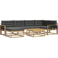 vidaXL Buiten bank set 7 st Wit en antracietkleurig