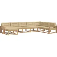 vidaXL Buiten bank set 8 pcs Wit en Beige
