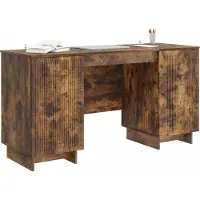 vidaXL Bureau Gerookt eiken Bewerkt hout 142,5 x 50 x 75 cm