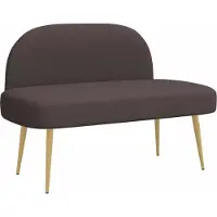 vidaXL Gevuld bankje met rugleuning Donkerbruin 110 x 60 x 76 cm
