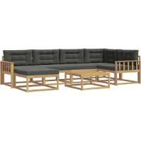 vidaXL Buiten bank set 7 pcs Wit en antracietkleurig