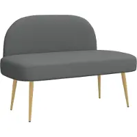 vidaXL Gevuld bankje met rugleuning Donkergrijs 110 x 60 x 76 cm