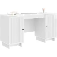 vidaXL Bureau Hoogglans Wit Bewerkt hout 142,5 x 50 x 75 cm
