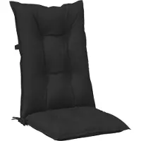 vidaXL Set Hoge Rug Stoelkussens 4 st Polyester Melange Zwart