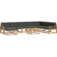 vidaXL Buiten bank set 9 st Wit en antracietkleurig