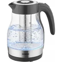 Heinner Glazen Waterkoker - 1,7 L - 2200W - Zwart - Met Uitneembaar Theefilter / Kalkfilter - Automatische Uitschakeling - Droogkookbeveiliging - 360° Draaivoet