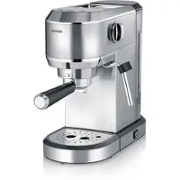 Severin KA 5997 Espressomachine met filterhouder Chroom (geborsteld), Zwart 1350 W Met melkopschuimer