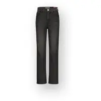 Vingino straight leg jeans black denim Zwart Meisjes Katoen Effen - maat 152