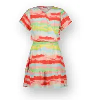Vingino midi jurk rood Meisjes Viscose V-hals Streep - maat 176