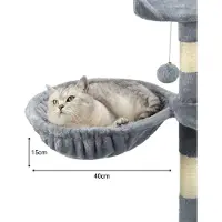 Lionto Ligbed voor krabpalen, met een stabiele metalen frame en stoffen bekleding, diameter 40 cm, diepte 15 cm, lichtgrijs