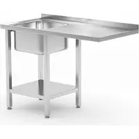 Hendi Spoeltafel | Enkele spoelbak | Onderschap | Vaatwasruimte | Verstelbaar | RVS | 2 Modellen