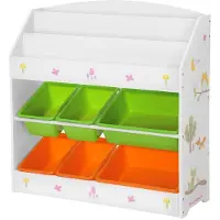 Songmics Lief kinderplankje oranje-groen