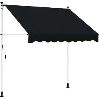 vidaXL Handmatig uitschuifbare luifel Zwart 150 cm