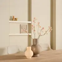 Hakbijl Glass Bloemenvaas Deborah - Beige - glas - D17 x H22 cm