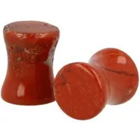 Ruben Robijn Plug oorpiercing per paar 8 mm Jaspis rood