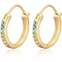 Elli - Elli Oorbellen Dames Creolen Regenboog Trend Kleurrijk met Kristallen in 925 Sterling Zilver Oorbel