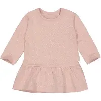 LEVV baby jurk LNARANOS met stippen en volant zachtroze/wit Meisjes Stretchkatoen Ronde hals - 68